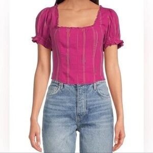 NWT Free People Serotonin Corset Style Top in Pink